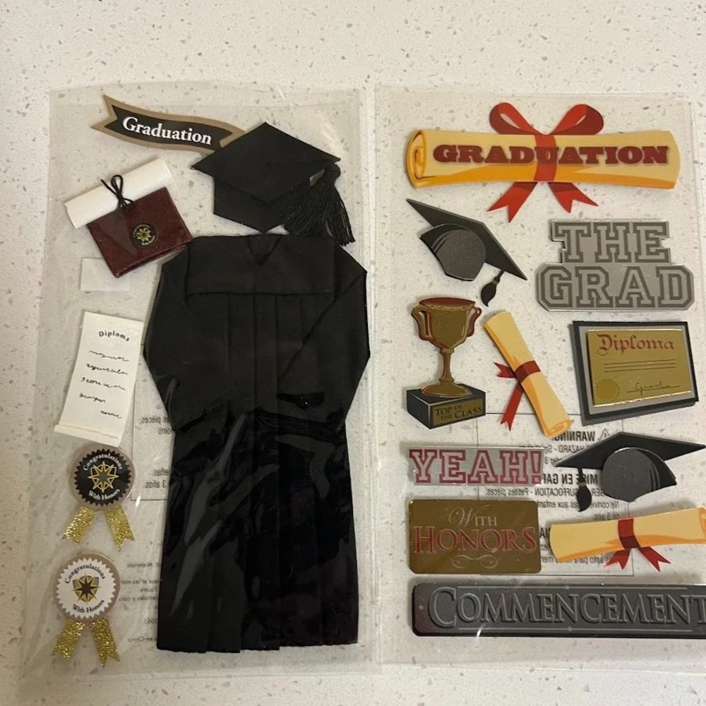 Vintage Jolee's Boutique Graduation Theme Scrapbook Sticker Sheets Lot‎